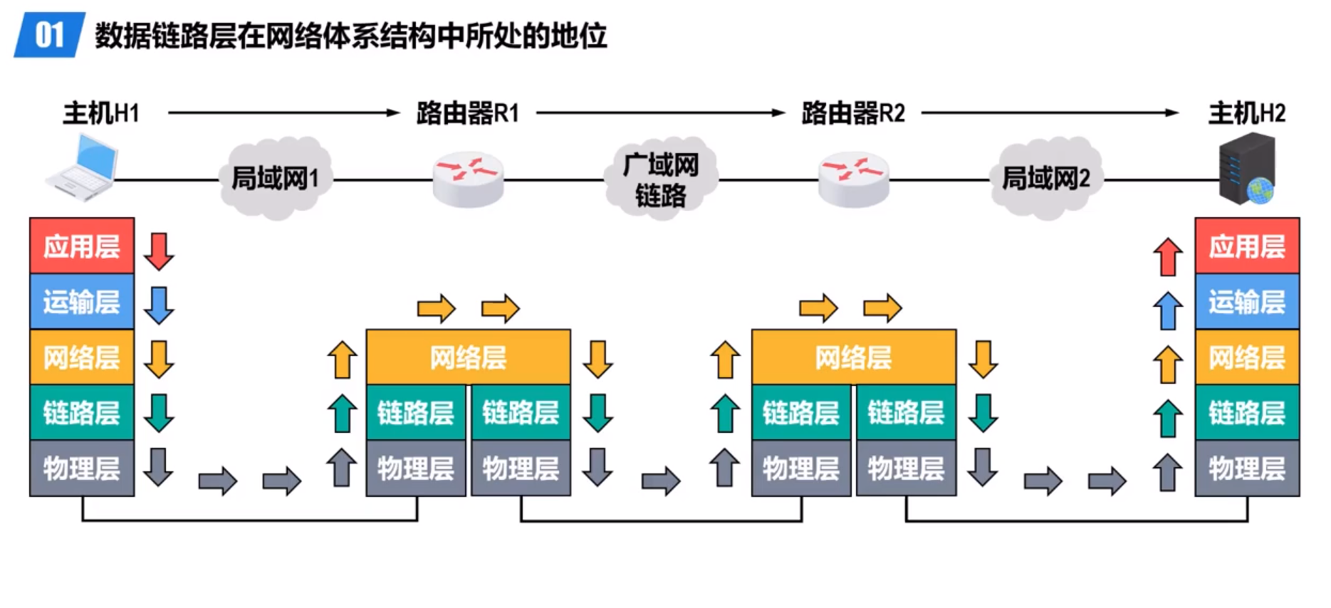 数据链路层在网络体系结构中所处的地位